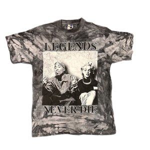 Legends Never Die Tupac Shakur Marilyn Monroe Rap Hip Hop T-Shirt XL VINTAGE